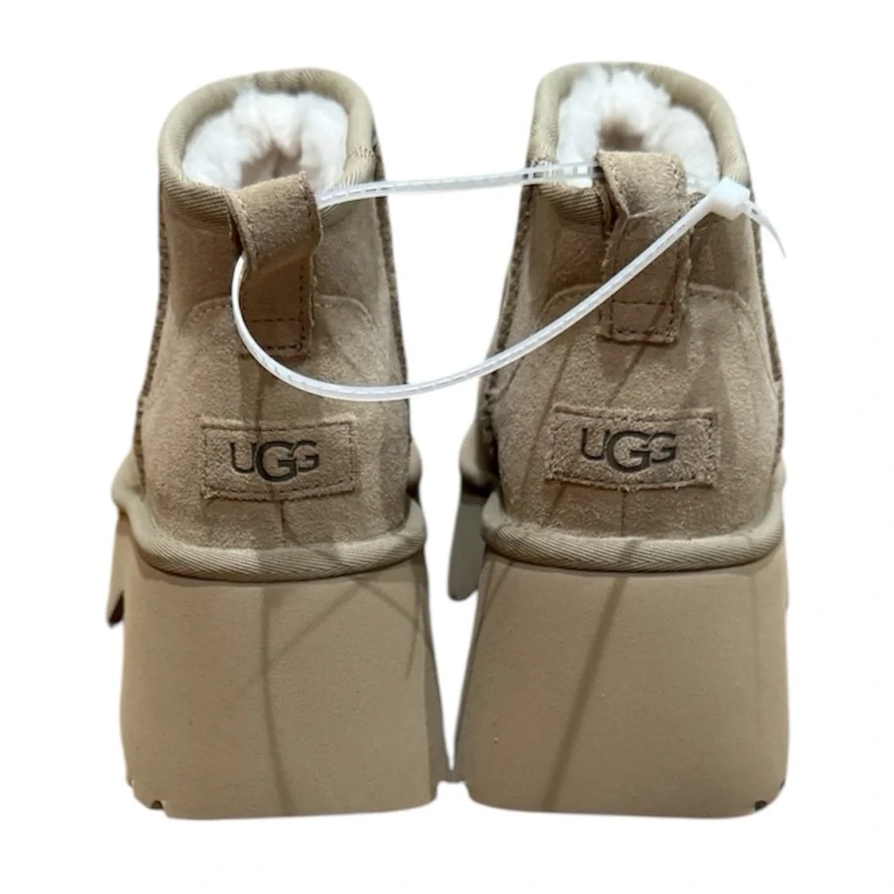 New UGG‎ W Ultra Mini New Heights Sunwave Mustard Seed Boots Sz 8 Neutra